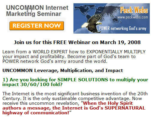 UNCOMMON Internet Marketing Seminar on March 19, 2008