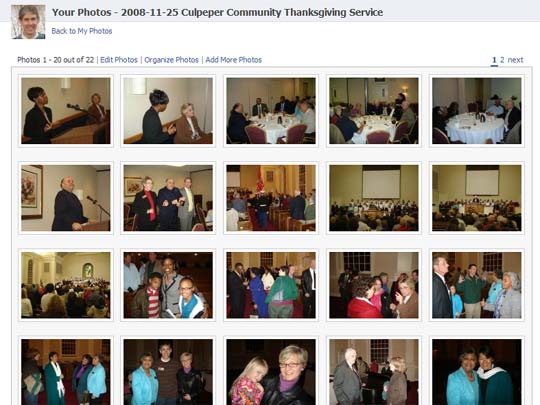 Photos from the 2008 Culpeper Community Thanksgiving service